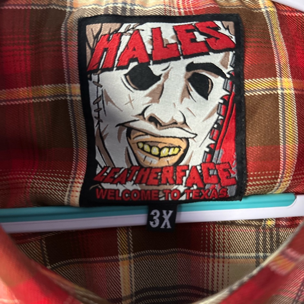 Plaid Button-Down Shirt in Red and Cream - Picture 2 of 2